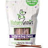 Nature Gnaws Extra Thin Bully Sticks for Dogs - Premium Natural Beef Bones - Long Lasting Dog Chew Treats for Small Dogs & Pu