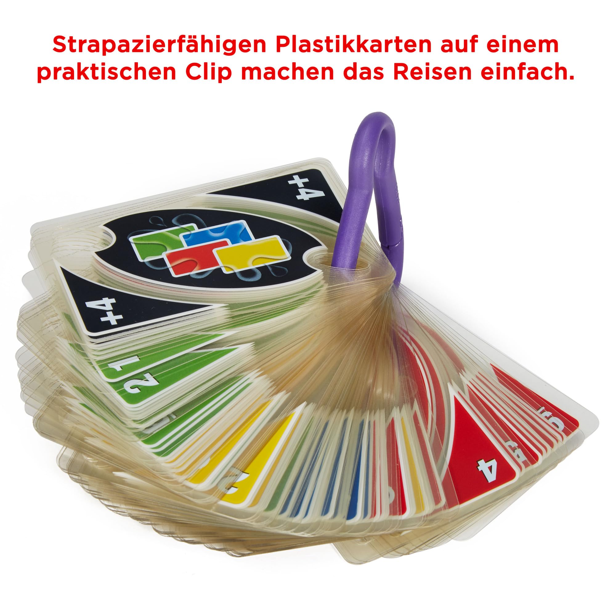 Mattel Games UNO H2O to Go, UNO Kartenspiel für die Familie, UNO wasserfest und zum Anhängen mit Karabinerhaken, Perfekt als Strand Spielzeug oder Reisespiel, für 2-10 Spieler, ab 7 Jahren, P1703 3