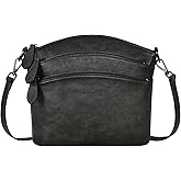HESHE Crossbody Bags for Women Genuine Leather Purses with Multi-Pockets Vintage Ladies Small Shoulder Satchel Bag