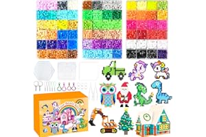 AJAZPER Fuse Beads Kit - 72 Colors 5mm Fuse Beads Set with Pegboards, Ironing Papers and Accessories, Fuse Beads 3 Boxes, DIY Craft Kits for Kids, Arts and Crafts Gifts for Girls & Boys Christmas Birthday