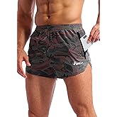 Pudolla Men’s Running Shorts 3 Inch Quick Dry Gym Athletic Workout Shorts for Men with Zipper Pockets