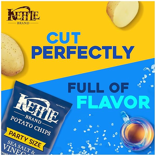 KETTLE BRAND POTATO CHIPS, SEA SALT & VINEGAR KETTLE CHIPS, PARTY SIZE, 13 OZ