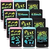 Zhehao 12 Pcs LCD Writing Tablet for Kids Colorful Drawing Doodle Board Drawing Tablet Erasable Reusable Electronic Draw Pad Gift for Boy Girl Xmas Educational Learning(6.5 Inch Screen,Vivid Color)
