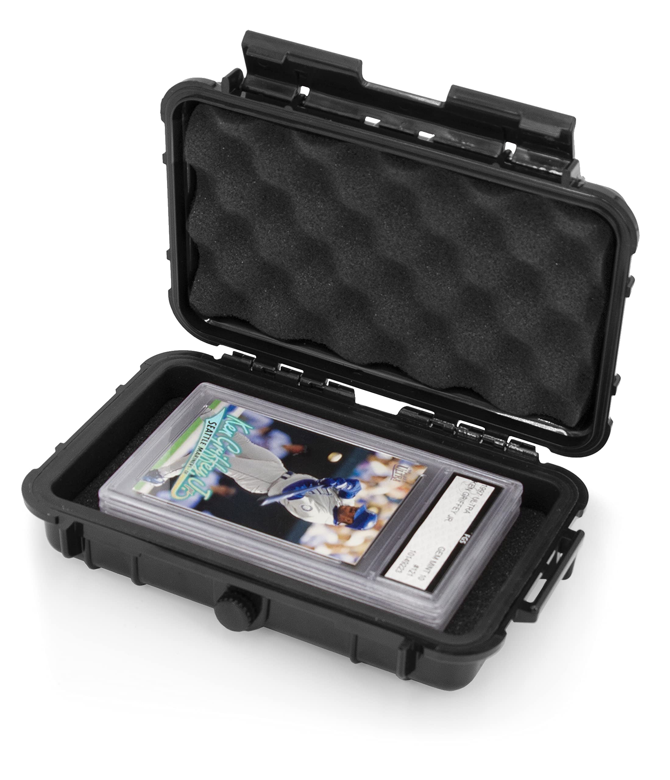 CASEMATIX Graded Card Storage Box – Holds Up to 3 BGS & 5 PSA Slabs, Airtight Waterproof Sports Trading Card Case with Dust & Moisture Protection for Collectors