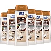Suave Moisturizing Body Wash Women, Coconut Kiss with Vitamin E and Aloe Extracts, No Parabens, No Phthalates, 18 Oz (Pack of 6)