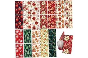 24 Sheets Christmas Scrapbook Paper 6x6 Red Christmas Theme Pattern Scrapbook Paper for DIY Albums Journals Card Making