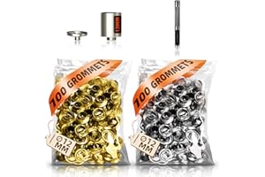 HAPDEN 1/2" Grommet Accessory for Grommet Tool, includes 200 Pcs 12mm Grommet and 12mm Die Heads
