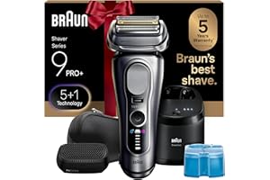 Braun Series 9 PRO+ Electric Shaver, Wet & Dry Razor, Pro SensoAdapt, 6in1 SmartCare Center, 9697CC, Silver, Holiday Gifts for Men