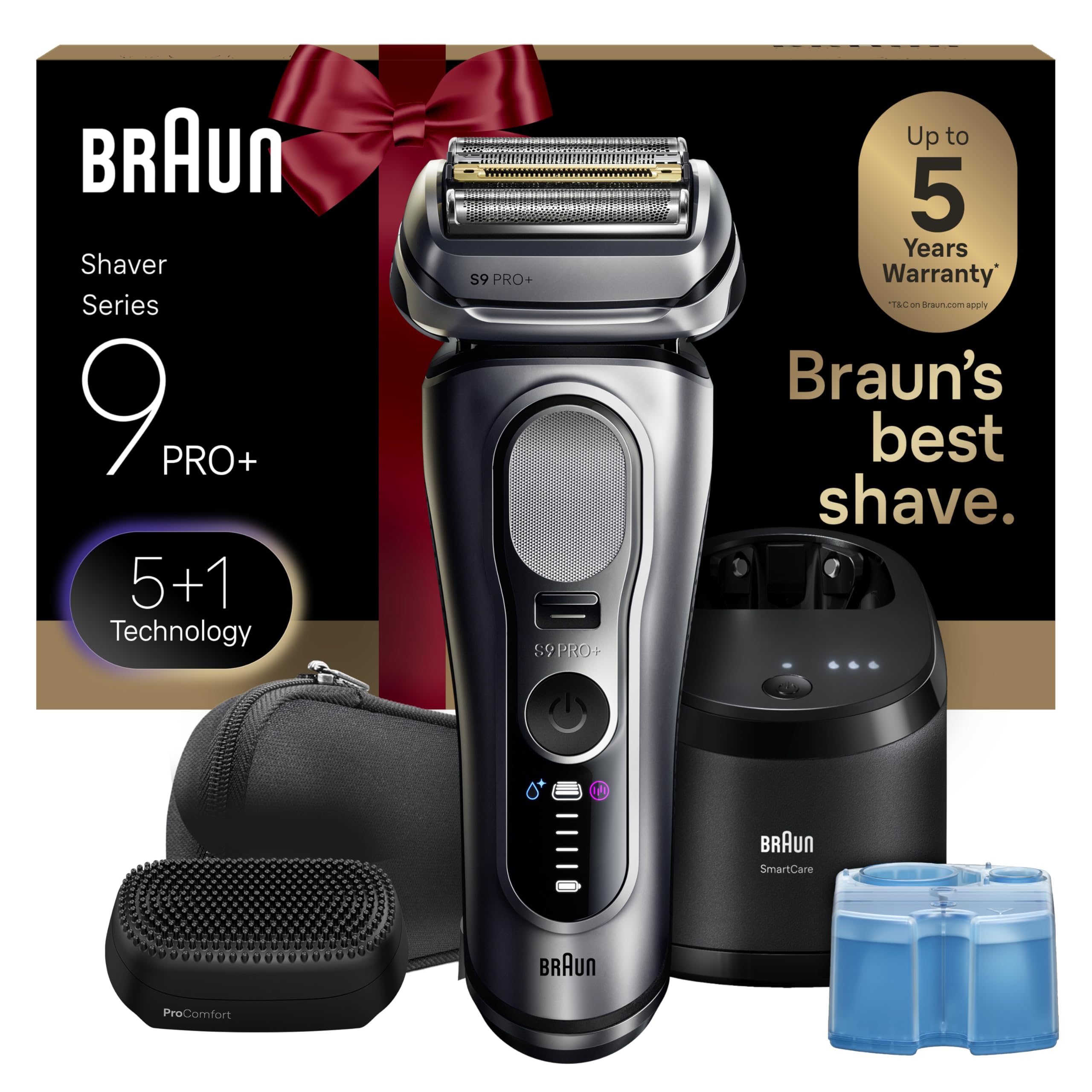 Photo 1 of Braun Series 9 PRO+ Electric Shaver, Wet & Dry Razor, Pro SensoAdapt, 6in1 SmartCare Center, 9697CC, Silver, Holiday Gifts for Men