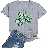 St Patrick's Day Shirt Women Love Heart Graphic Lucky Irish Clover Four Leaf Shamrock Carnival Short Sleeve Tee Tops