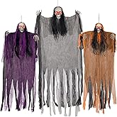 Halloween Decorations 3 Pack Lighted Eye Skeleton Ghosts Indoor Outdoor | Includes One 59" and Two 35.5" Halloween Ghosts for Haunted House, Porch, Yard, Patio Halloween Party decorations