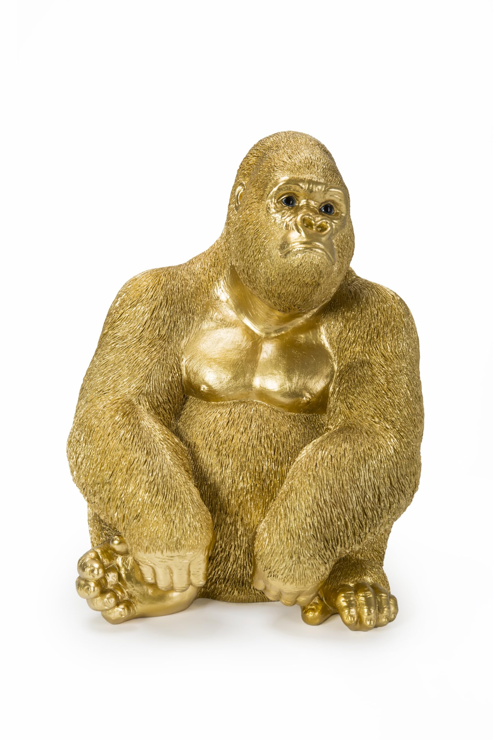 Kare Design Decorative figurine Monkey Gorilla Side Medium, Gold, 37x28x27 cm, Decorative object, Design, Home decor, Gorilla-motif, Home design, Interior, Decoration, Home trend, Gift, Living room