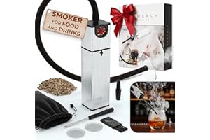 GRAMERCY KITCHEN COMPANY Cocktail Smoker Kit - Indoor Drink & Food Infuser with Wood Chips | Old Fashioned Whiskey Bourbon Smoker Gift