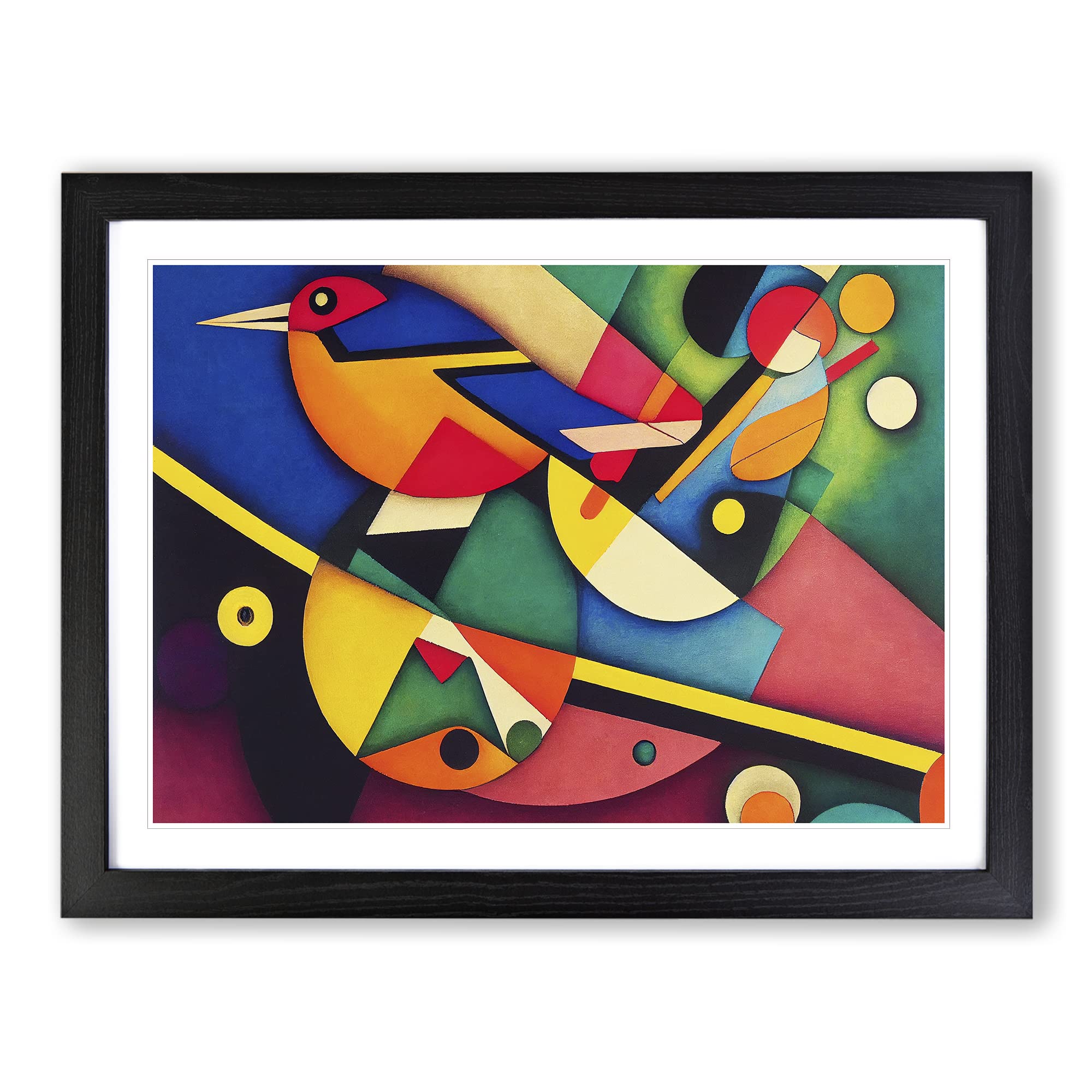 Abstract Kingfisher Bird Vol.4 Framed Print | A4 Black Framed Wall Art | Ready to Hang | Abstract Fantasy Picture | Living Room Bedroom Lounge Office