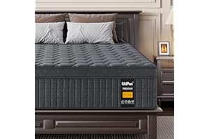 UniPon Firm Queen Size Mattress, 14 inch Hybrid Mattress with Back and Lumbar Hip Support, Fiberglass Free, 365 Nights Trial, Forever Warranty, CertiPUR-US Certified