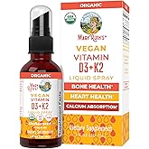 MaryRuth's Organic D3 + K2 Spray for Adults & Kids for Bone Health | Vitamin D3 as Cholecalciferol | Vitamin K2 | Immunity | Mineral Absorption | Heart Health | Vegan | Non-GMO | Gluten Free | 1 Fl Oz