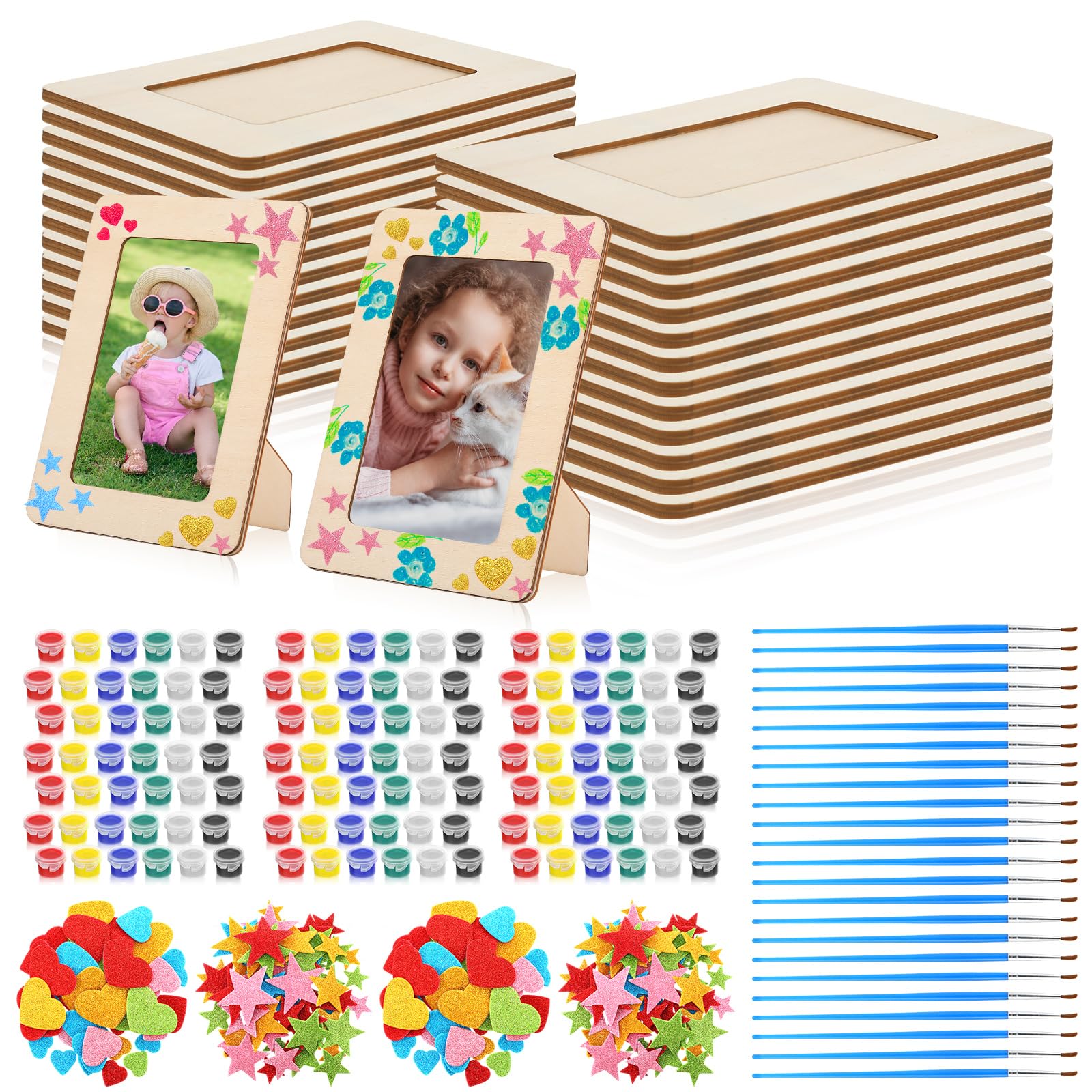 Qilery 24 Sets Wooden Picture Frames for Crafts DIY 4