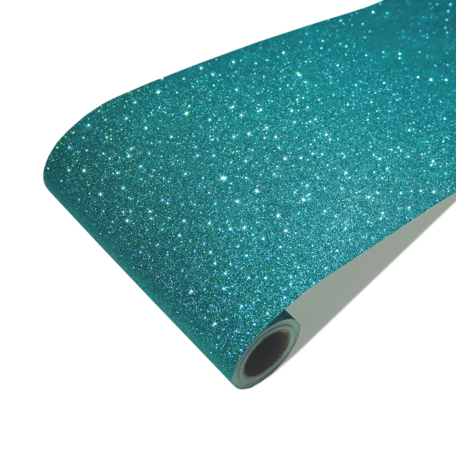 CRE8TIVE Peacock Blue Glitter Wallpaper Border Non-Woven Wallpaper for Living Room and Bedroom Cabinet Stickers Vinyl Wrap Packing Paper