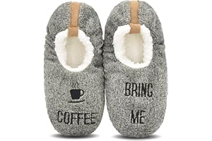 DICUIRD Mens Slipper Socks With Non Skid Bottoms, Warm Slipper Socks With Grippers For Men, Fuzzy House Fabric Slippers