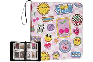 GOLDBARLEY 240 Pockets Portable Binder Photo Album Book For i-Type Square Polaroid Photos and Instax Wide Film Pictures (Girly Texture)