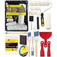 Bates- Paint Roller Kit, 19 pcs, Roller Set with Microfiber Sleeves & Frame | for Walls, Cabinets, Interior and Exterior Pain