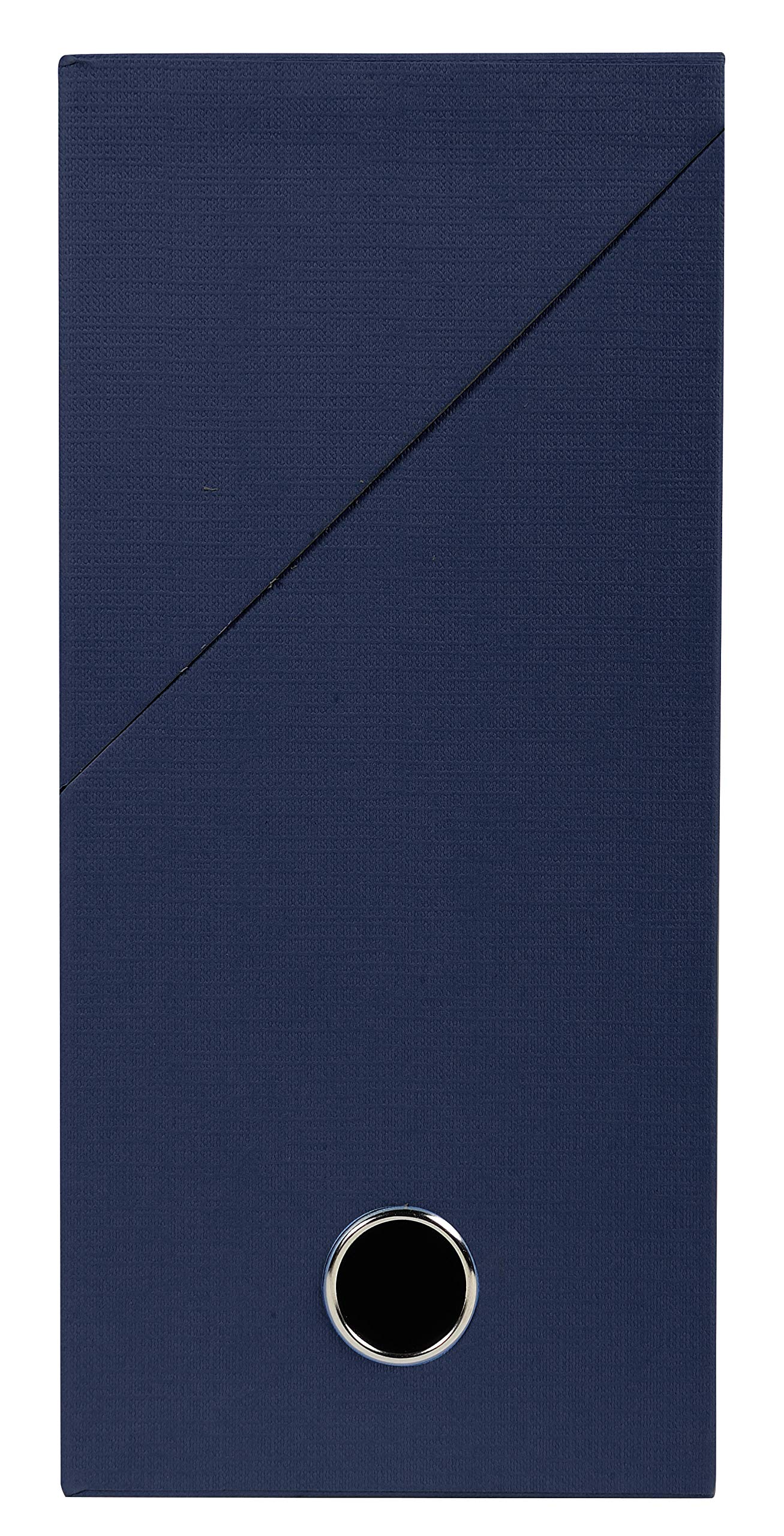 Exacompta - Ref 89427E - Canvas Transfer Box - 254 x 340mm in Size, Suitable for Storing A4+ Documents, 120mm Spine, Metal Finger Hole, Reinforced Lid - Navy Blue