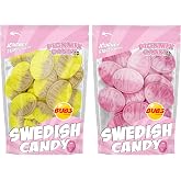 Bubs Swedish Candy Banana &amp; Wild Strawberry Pomegranate Ovals Bundle, 1 POUND Total &ndash; Packed In Two Separate 1/2 lb Pickmix Candy Sweden Bags, Sweet Swedish Foam Candy