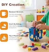 Lumsburry Build-on Brick Coffee Mug Blue Funny DIY Novelty Cup Gift view 5