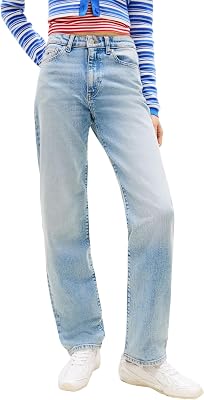 Damen Jeans Hose Kira Slim Straight Fit, Blau (Denim Light), 33W/32L