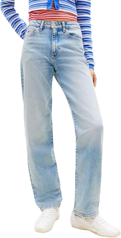 Damen Jeans Hose Kira Slim Straight Fit, Blau (Denim Light), 33W/32L — Foto 1 von 6