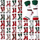 Floraltop 50 Pairs Galentine's Day Fuzzy Socks Bulk for Women Valentine's Day Pink Purple Cozy Heart Plush Sock Holiday Gift