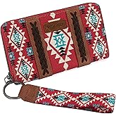 X Wrangler Wristlet Western Wallet Boho Aztec Credit Card Holder for Women