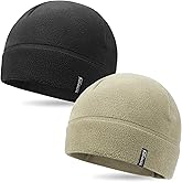 OUTDOOR SHAPING 2 Pack Tactical Fleece Cap Winter Warm Beanie Military Army Watch Cap Gift for Men Women
