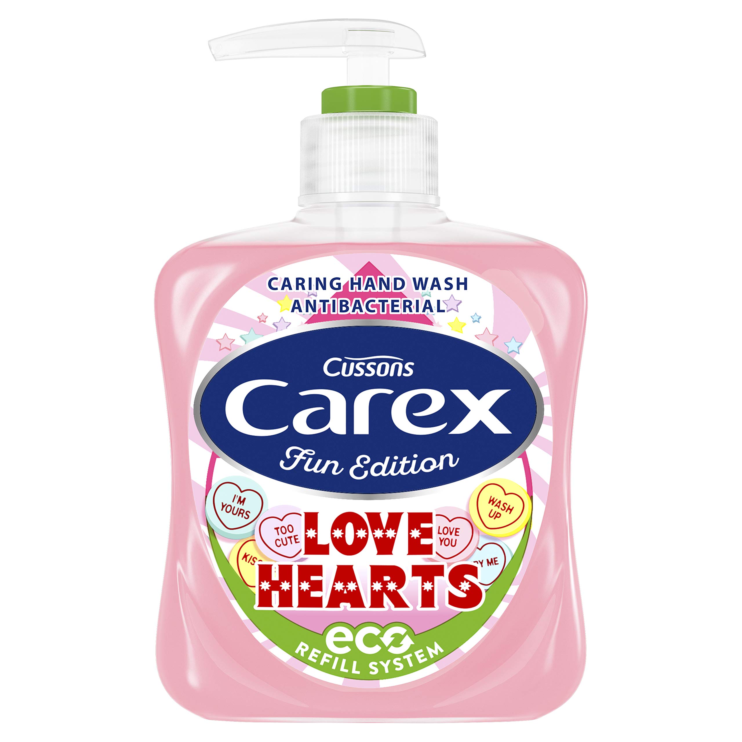 Carex Fun Editions Love Hearts Antibacterial Hand Wash - Kills Bacteria & Viruses, Dermatologically Tested Liquid Soap that Cleans, Cares & Protects Hands, 250ml
