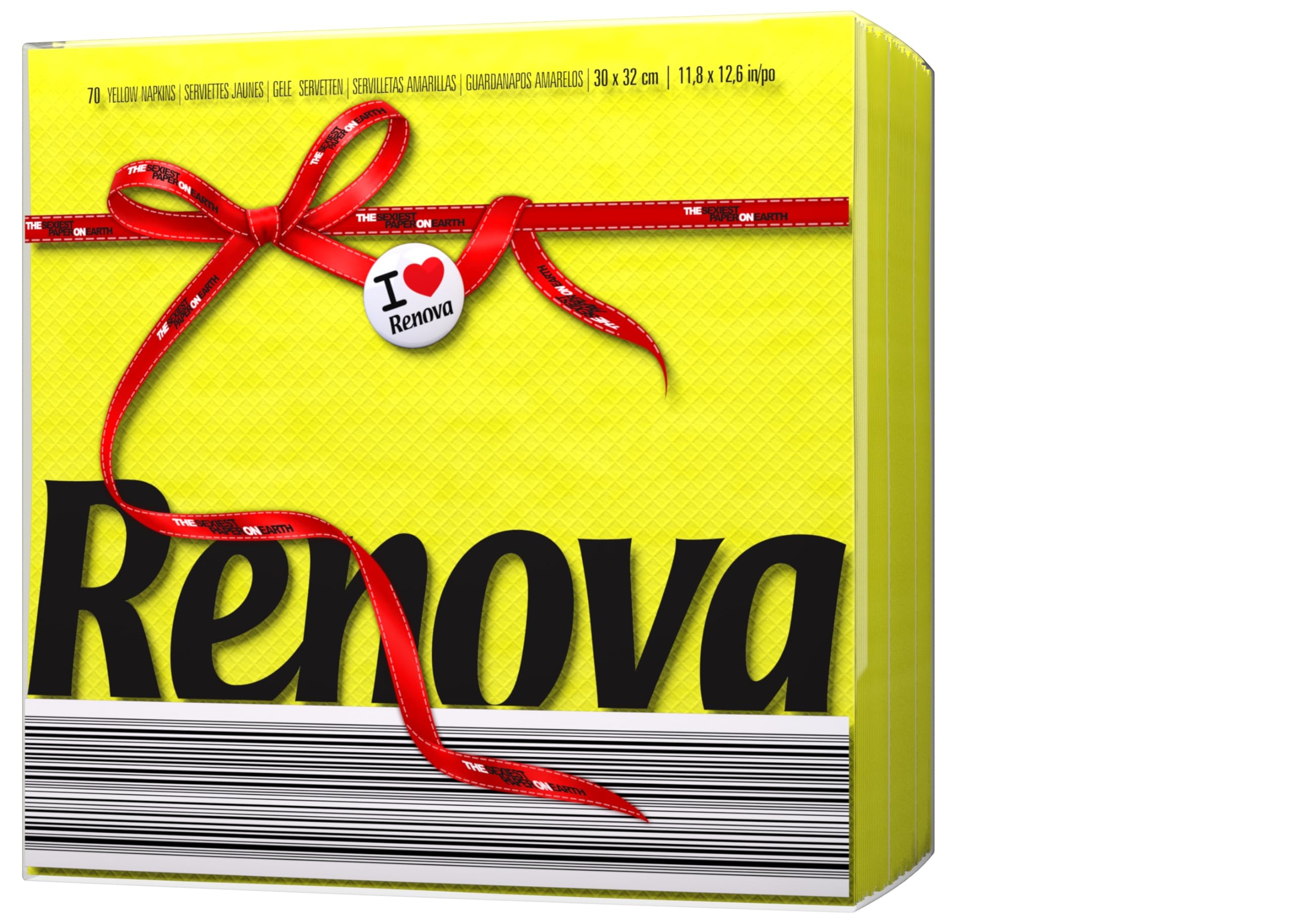 Renova Table Napkins Yellow - 3 Packets of 6x70 Napkins(1260 Napkins)