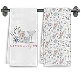 Elefeltclave Mahjong Gifts Kitchen Towels Gifts for Mahjong Cocktail Lovers Players Dish Tea Towel for Kitchen Decor,Mahjong Themed Martini Gifts Hand Towels for Bathroom Decor 16X24 Inch Set of 2