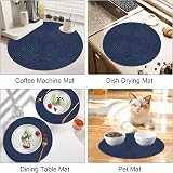 Pauwer Round Placemats and Coasters Set of 6 Navy Non Slip Heat Resistant view 5