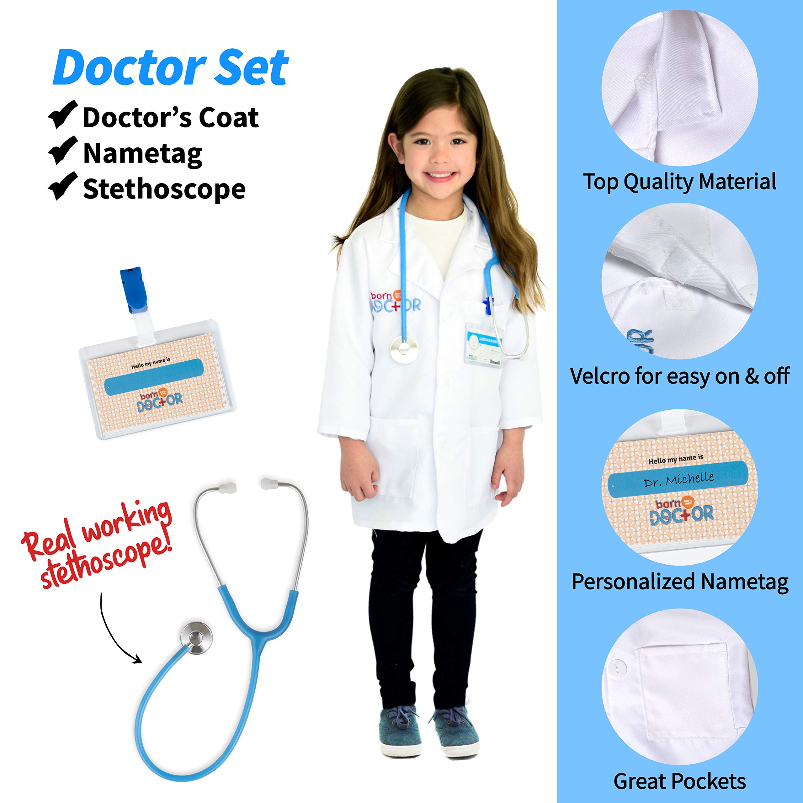 Born Toys Toddler Dress Up Clothes for Little Girls & Boys Ages 3-7, Pretend Play Toys