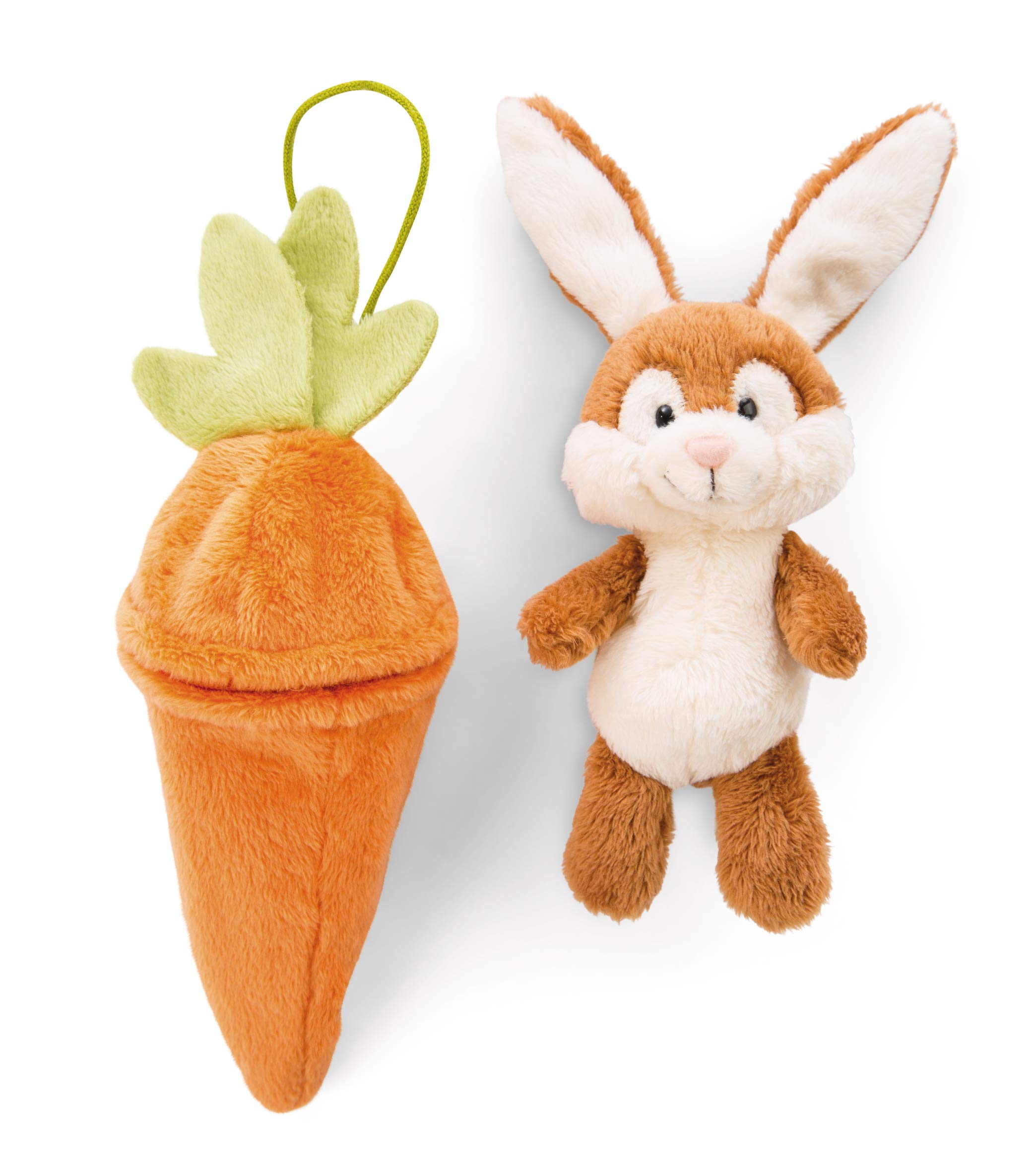 NICI 48089 Anhänger Plüschhase mit Karotte 15cm, Häschenanhänger in Plüschkarotte, Geschenkidee fürs Osternest, Orange 4