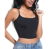 Womens Corset Bustier Crop Tank Tops 2024 Adjustable Spaghetti Strap Open Back Boned Sleeveless Club & Night Out Bodyshaper