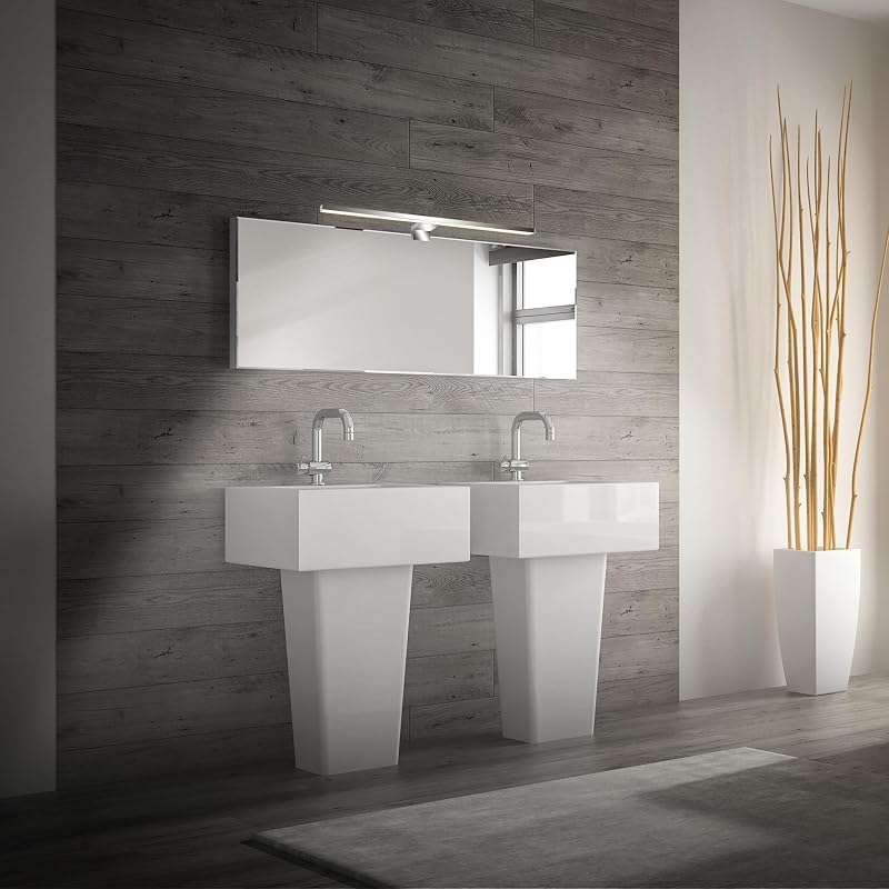 - Lampada specchio bagno 2 in 1 montaggio, IP44 protezione dagli spruzzi d'acqua, luce specchio bagno, 50 x 10,5 x 4 cm, cromo