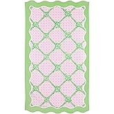 Lilly Pulitzer Oversized Pool/Beach Towel, 40 x 72, Large Cotton Patterned Towel with Scalloped Edges for Adults (Butterfly Trellis)