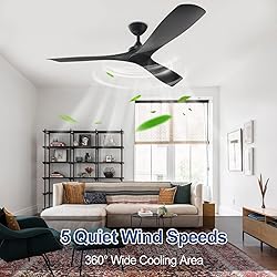 DIGLED 60 Inch Ceiling Fan No Light, Walnut Rustic