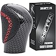 SHIFTIN Gear Shift Knob Shifter for Lexus ES GS GX is NX RC RX 200t 300 350 3450h 450hL 350L (Black Leather Red Stitch/Carbon Look)