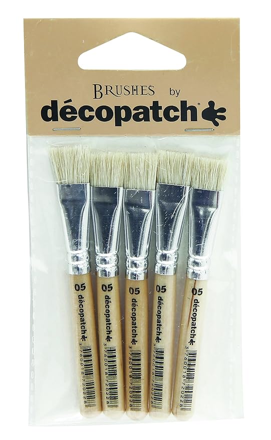 Décopatch PACKPC05O Pinsel Seide (7 x 14 cm, speziel für unebene Untergründe) 5er Pack
