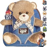 Naturally KIDS Teddy Bear Stuffed Animal Backpack for Kids Girls Boys
