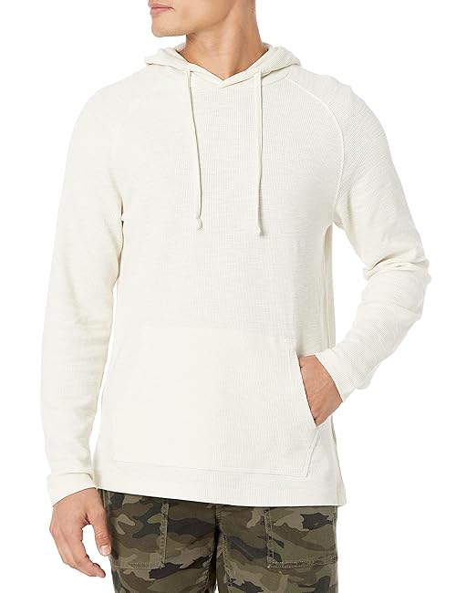 Amazon Essentials Men's Pullover Hoodie, Long-Sleeve Slub Thermal, Ivory, X-Large Tall (Previously GoodThreads)