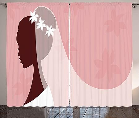 Amazon Com Ambesonne Bridal Shower Decorations Curtains Bride In