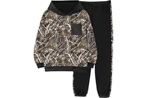 Tainmully Boys Clothes Fall Winter Outfits Camouflage Long Sleeve Hoodie and Pants 2PC Kids Clothes Boys for 5-14 Years