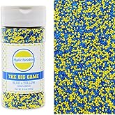 Mystic Sprinkles The Big Game Nonpareil Mix 3.8oz Bottles (Blue & Yellow)